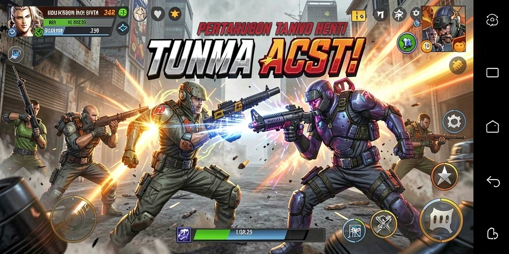Tampilan aksi mendebarkan dalam gameplay 34R yang memikat.