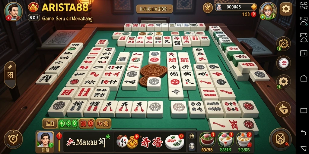 Screenshot utama ARISTA88 yang menampilkan gameplay Mahjong yang seru.