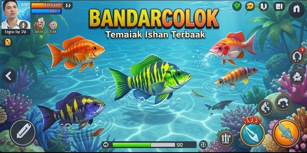 Tampilan gameplay menarik saat menembak ikan di BANDARCOLOK.