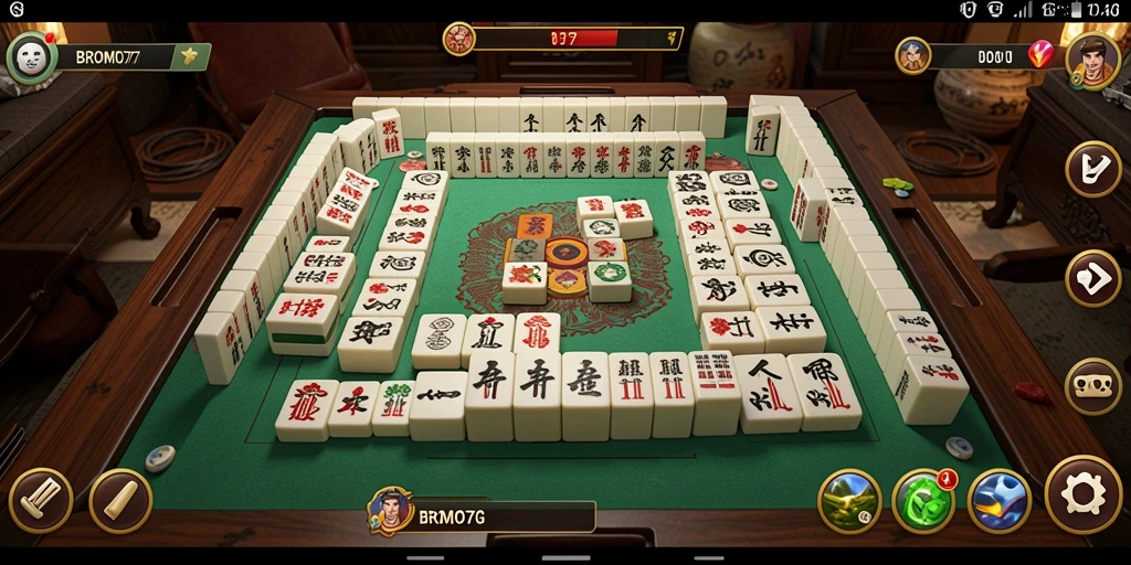 Tampilan permainan Mahjong yang menarik dan menantang.