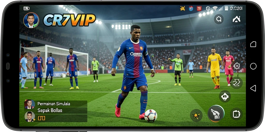 Tampilan gameplay menyerupai pelatihan tim sepak bola secara real-time.