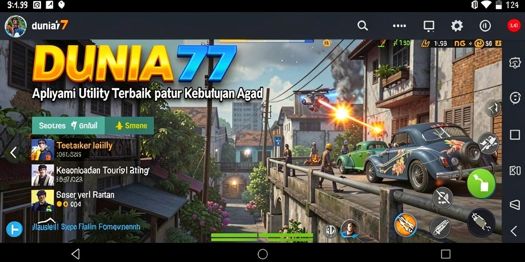 Tampilan DUNIA77 dengan fitur Utility canggih dan user-friendly.