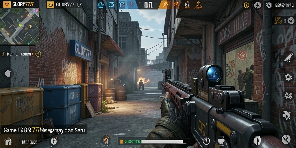 Tampilan gameplay menegangkan dalam GLORY777 yang penuh aksi.