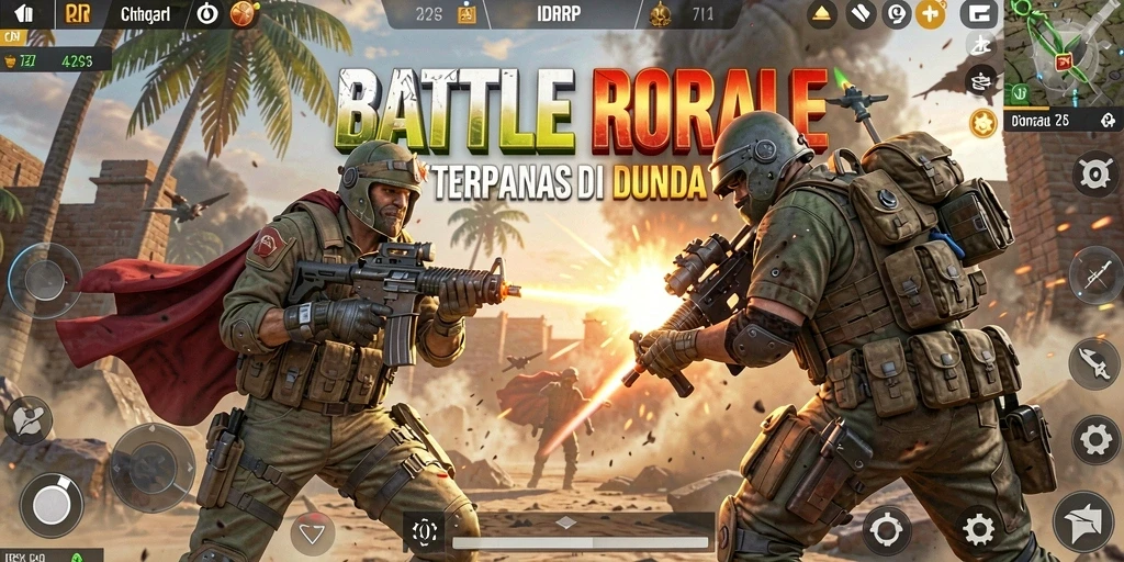 Tampilan gameplay memukau dari IDRRP, penuh aksi pertempuran.
