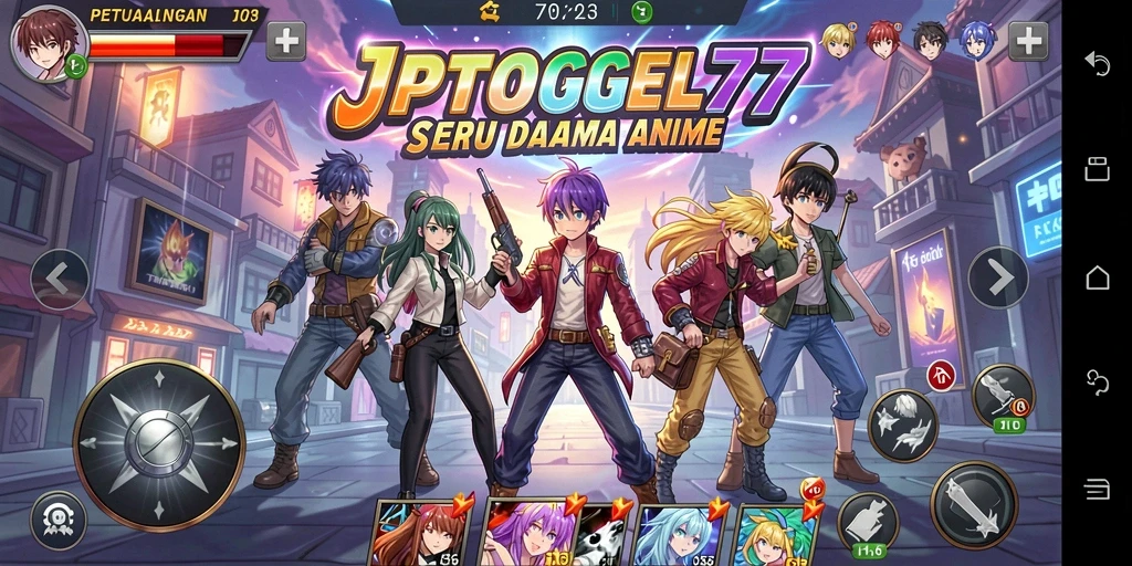 Screenshot gameplay yang menampilkan aksi seru dalam dunia Anime.
