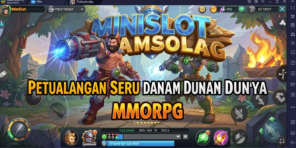 Tampilan gameplay <strong>MINISLOT</strong> yang penuh aksi dalam dunia MMORPG.