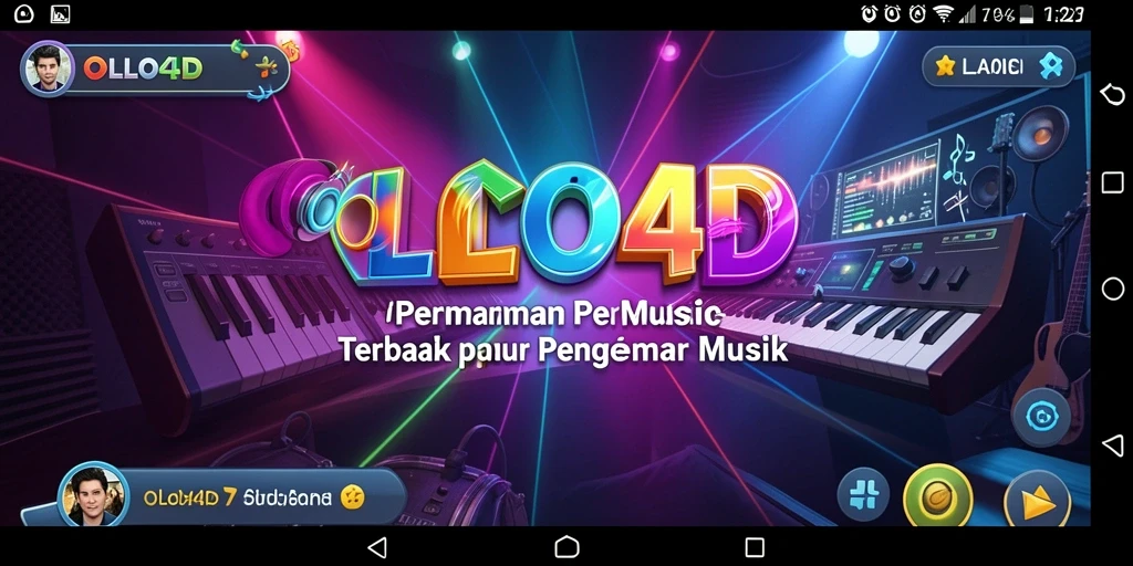 Tampilan gameplay OLLO4D dengan berbagai tantangan musik.