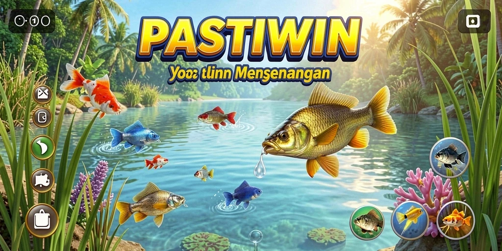 Tampilan gameplay PASTIWIN yang menampilkan serunya memancing ikan.