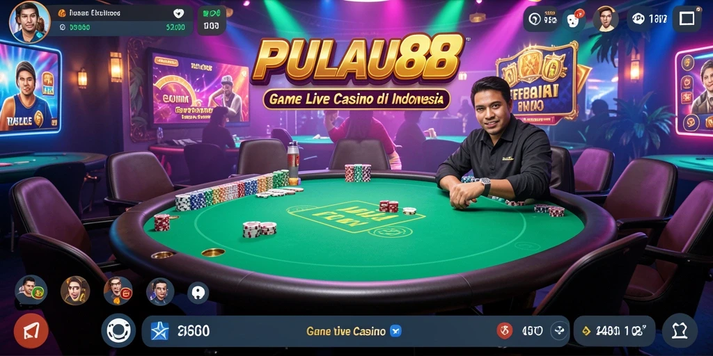 Gameplay menarik dari PULAU88 dengan dealer langsung dan suasana kasino.
