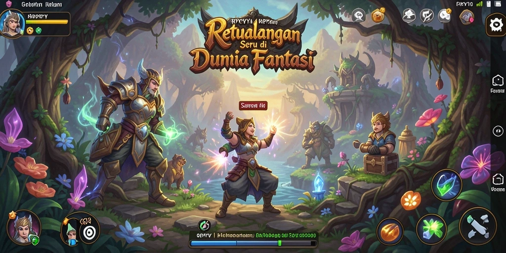 Screenshot menunjukkan karakter utama beraksi dalam lingkungan petualangan yang menakjubkan.