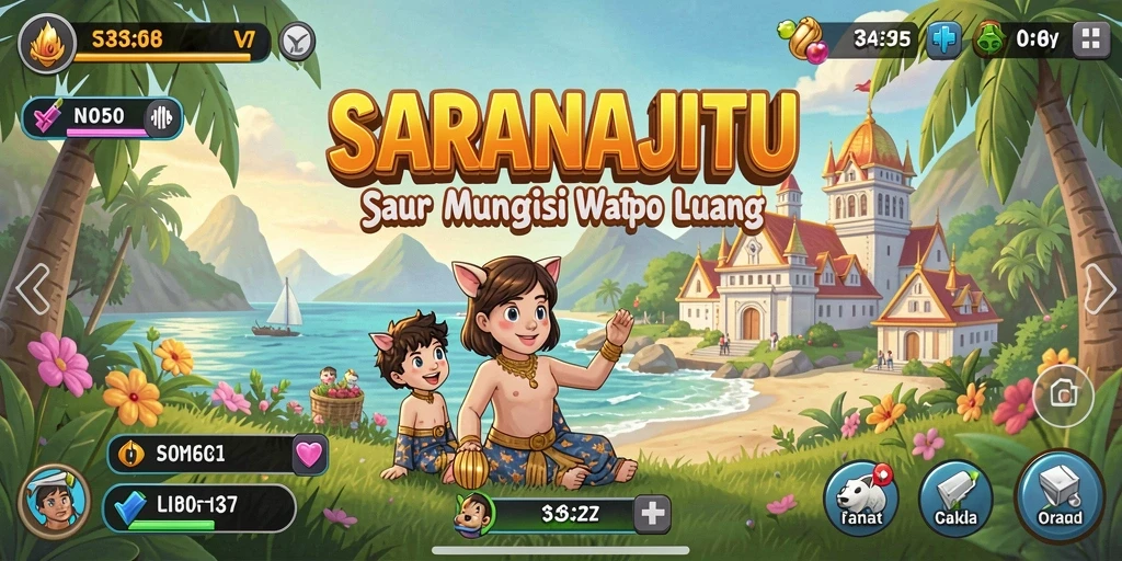 Tangkapan layar SARANAJITU menunjukkan gameplay santai yang seru.