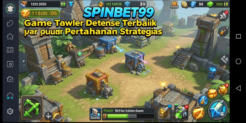 Tangkapan layar gameplay SPINBET99 saat mempertahankan benteng dari serangan musuh.