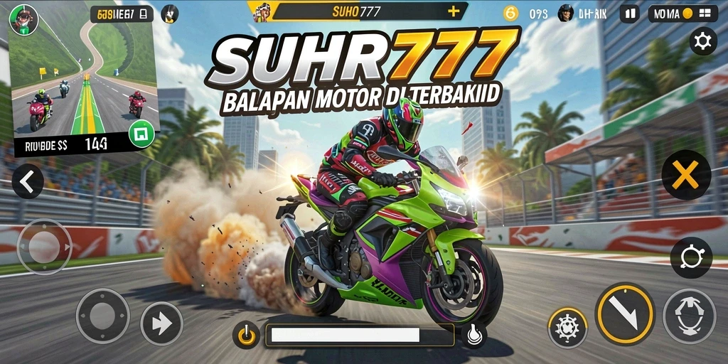Gameplay mendebarkan balapan motor di SUHU777.