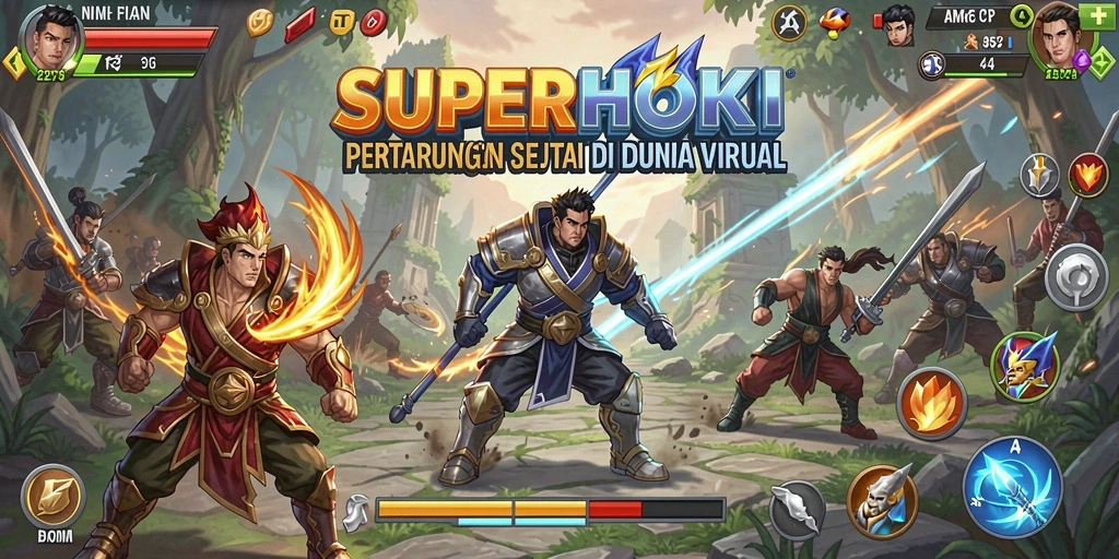 Tangkapan layar menampilkan pertarungan intens di dalam SUPERHOKI.