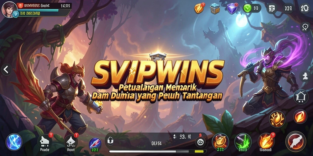 Tampilan gameplay SVIPWINS dengan petualangan seru yang menantang.