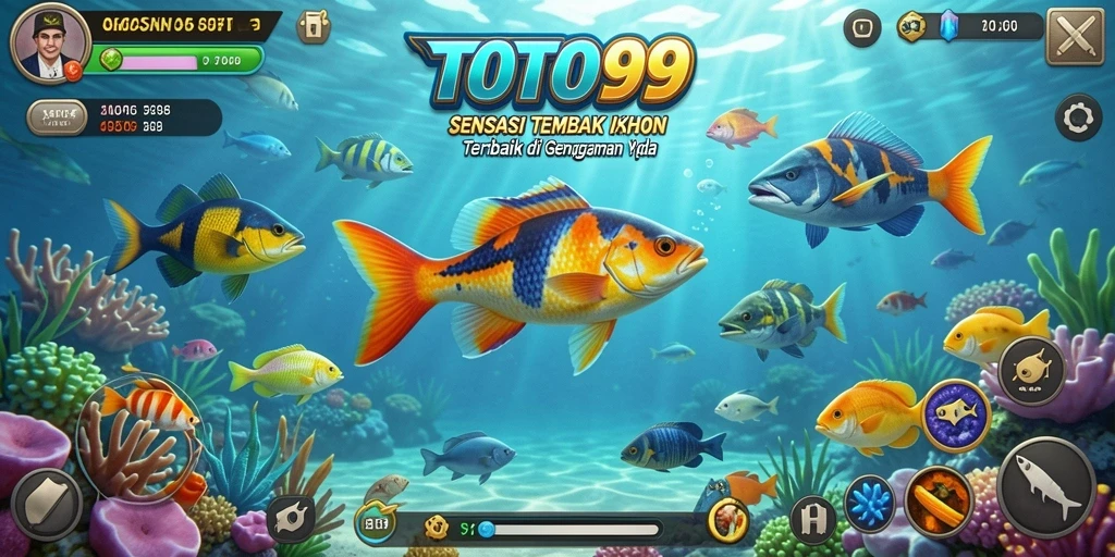 Gameplay Tembak Ikan TOTO99 yang mendebarkan dan penuh warna.