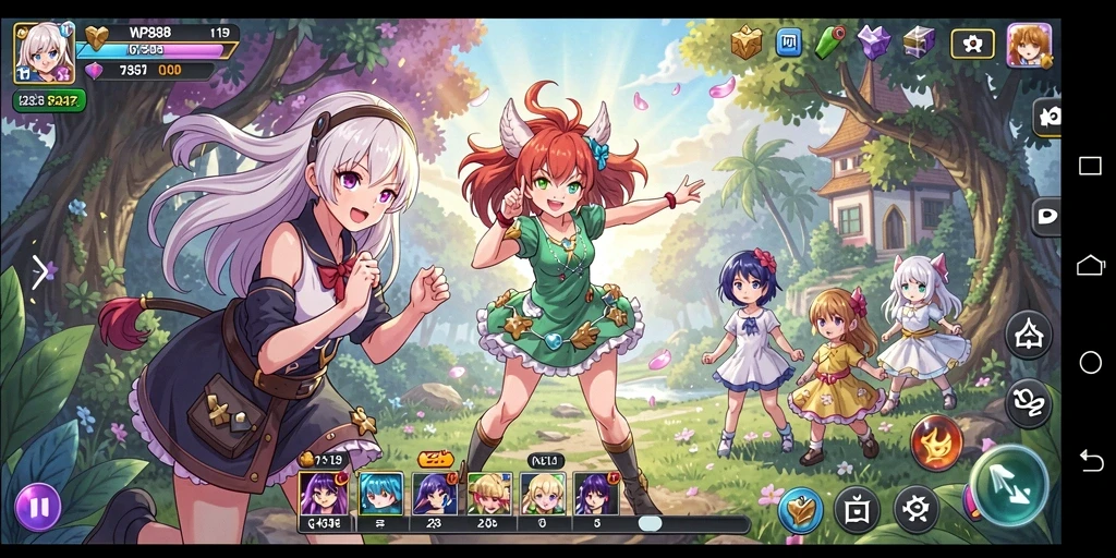 Tangkapan layar WP888 menampilkan pertarungan karakter Anime yang epik.