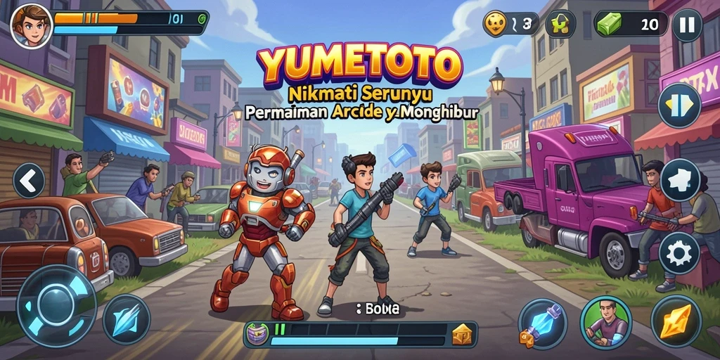 Screenshot YUMETOTO menampilkan keseruan gameplay Arcade yang adiktif.